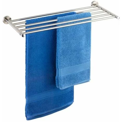 WENKO Étagère Porte Serviette Murale Faella, Etagère Salle De Bain Avec Porte Serviette Salle De Bain Murale, Acier Inox, 69,5x29,5x5,5 Cm, Brillant 6 WENKO Étagère Porte Serviette Murale Faella, Etagère Salle De Bain Avec Porte Serviette Salle De Bain Murale, Acier Inox, 69,5x29,5x5,5 Cm, Brillant – Image 4