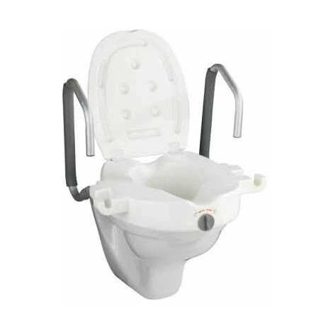 WENKO Rehausseur WC Adulte Avec Accoudoirs Secura, Rehausseur Toilette Pour Adulte 10 Cm, Montage Rapide Et Facile, Plastique - Aluminium, 55x37,5x47,5 Cm, Blanc - Blanc 4 WENKO Rehausseur WC Adulte Avec Accoudoirs Secura, Rehausseur Toilette Pour Adulte 10 Cm, Montage Rapide Et Facile, Plastique - Aluminium, 55x37,5x47,5 Cm, Blanc - Blanc – Image 2