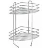 WENKO Etagère D'angle De Douche, 2 Paniers De Douche D'angle Et 2 Crochets Suspensions, Fixation Murale, Acier, 30,5x43x23 Cm, Brillant - Chromé -WENKO Soldes 6580249 1