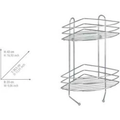 WENKO Etagère D'angle De Douche, 2 Paniers De Douche D'angle Et 2 Crochets Suspensions, Fixation Murale, Acier, 30,5x43x23 Cm, Brillant - Chromé 11 WENKO Etagère D'angle De Douche, 2 Paniers De Douche D'angle Et 2 Crochets Suspensions, Fixation Murale, Acier, 30,5x43x23 Cm, Brillant - Chromé -WENKO Soldes 6580249 5