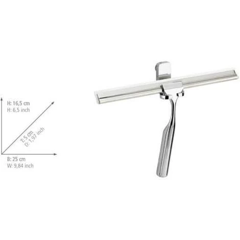 WENKO Raclette De Douche, Raclette Salle De Bain Mural, Premium, Acier Inox, 25x16,5x5 Cm, Brillant - Brillant 7 WENKO Raclette De Douche, Raclette Salle De Bain Mural, Premium, Acier Inox, 25x16,5x5 Cm, Brillant - Brillant – Image 5