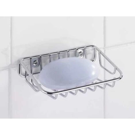 WENKO Porte Savon Mural Ceres, Acier, 12,5x4,5x9 Cm, Brillant - Chromé 5 WENKO Porte Savon Mural Ceres, Acier, 12,5x4,5x9 Cm, Brillant - Chromé – Image 3