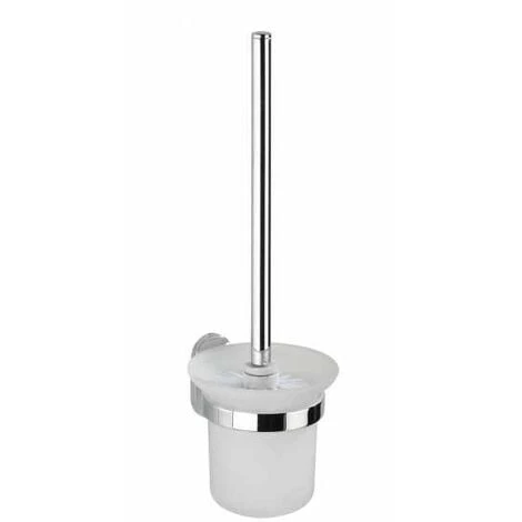 WENKO Brosse WC Murale Puerto Rico, Power-Loc® Fixation Sans Perçage, Zinc - Verre, 11,5x37x13 Cm, Brillant - Satiné - Chromé 3 WENKO Brosse WC Murale Puerto Rico, Power-Loc® Fixation Sans Perçage, Zinc - Verre, 11,5x37x13 Cm, Brillant - Satiné - Chromé