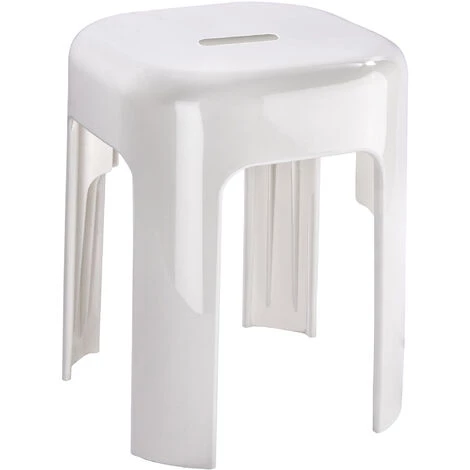 WENKO Tabouret Salle De Bains, Tabouret Douche Antidérapant, Alaska, Capacité 120 Kg, Plastique, 37x45,5x37 Cm, Blanc 3 WENKO Tabouret Salle De Bains, Tabouret Douche Antidérapant, Alaska, Capacité 120 Kg, Plastique, 37x45,5x37 Cm, Blanc
