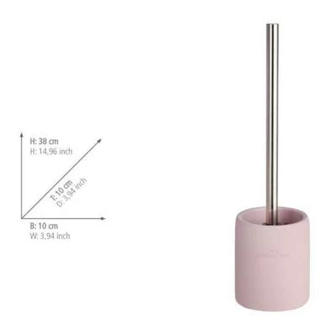 WENKO Brosse WC "The Collection", Brosse WC Noire, Polyrésine, Ø 10x38 Cm, Rose Poudré - Rose 4 WENKO Brosse WC "The Collection", Brosse WC Noire, Polyrésine, Ø 10x38 Cm, Rose Poudré - Rose – Image 2