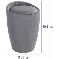 WENKO Tabouret Panier à Linge, Coffre à Linge Et Tabouret Salle De Bain Candy, Coussin Amovible, Aspect Lin, 20 Litres, Plastique, Ø 36x50,5 Cm, Gris - Gris 9 WENKO Tabouret Panier à Linge, Coffre à Linge Et Tabouret Salle De Bain Candy, Coussin Amovible, Aspect Lin, 20 Litres, Plastique, Ø 36x50,5 Cm, Gris - Gris -WENKO Soldes 6580265 3