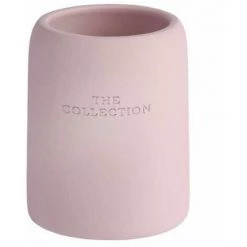 WENKO Gobelet Salle De Bain, Porte Brosse à Dent, "The Collection", Polyrésine, Ø 8x10 Cm, Rose Poudré - Rose