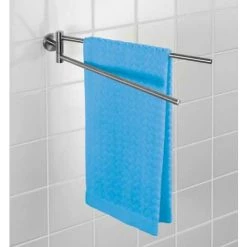 WENKO Porte Serviettes Salle De Bain Mural, 2 Barres Porte Serviette Rotatives, Bosio, Acier Inox, 5,5x9x43 Cm, Mat - Mat -WENKO Soldes 6580267 3