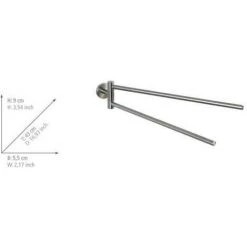 WENKO Porte Serviettes Salle De Bain Mural, 2 Barres Porte Serviette Rotatives, Bosio, Acier Inox, 5,5x9x43 Cm, Mat - Mat -WENKO Soldes 6580267 4