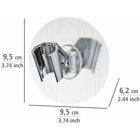 WENKO Support Pommeau De Douche Mural Osimo, Static-Loc® Fixation Sans Perçage, Adhésif, Plastique, Ø 9,5x6,2 Cm, Chromé - Argent 7 WENKO Support Pommeau De Douche Mural Osimo, Static-Loc® Fixation Sans Perçage, Adhésif, Plastique, Ø 9,5x6,2 Cm, Chromé - Argent – Image 5