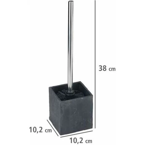 WENKO Brosse WC Slate Rock, Brosse WC Noire, Polyrésine Effet Ardoise, 10x10x38 Cm, Anthracite - Gris - Anthracite 5 WENKO Brosse WC Slate Rock, Brosse WC Noire, Polyrésine Effet Ardoise, 10x10x38 Cm, Anthracite - Gris - Anthracite – Image 3