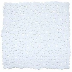 WENKO Tapis De Douche Antidérapant, Tapis De Douche, Paradise, PVC, 54x54 Cm, Blanc