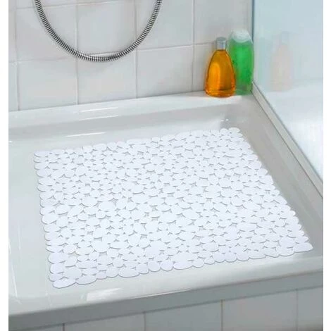 WENKO Tapis De Douche Antidérapant, Tapis De Douche, Paradise, PVC, 54x54 Cm, Blanc 4 WENKO Tapis De Douche Antidérapant, Tapis De Douche, Paradise, PVC, 54x54 Cm, Blanc – Image 2