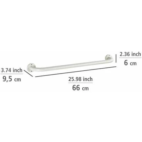 WENKO Porte Serviettes Salle De Bain Mural, Basic, Acier, L60 Cm, Blanc 6 WENKO Porte Serviettes Salle De Bain Mural, Basic, Acier, L60 Cm, Blanc – Image 4