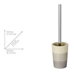 WENKO Brosse WC Cuzco, Polyrésine Haut De Gamme, Ø 9,5x 37 Cm, Beige - Gris - Gris 6 WENKO Brosse WC Cuzco, Polyrésine Haut De Gamme, Ø 9,5x 37 Cm, Beige - Gris - Gris -WENKO Soldes 6580303 2