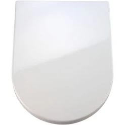 WENKO Abattant WC Avec Frein De Chute Premium Palma Blanc, Abattant WC Clipsable Avec Fixation En Acier Inox, Fix-Clip, Duroplast, 35.7 X 46.5 Cm, Blanc - Blanc