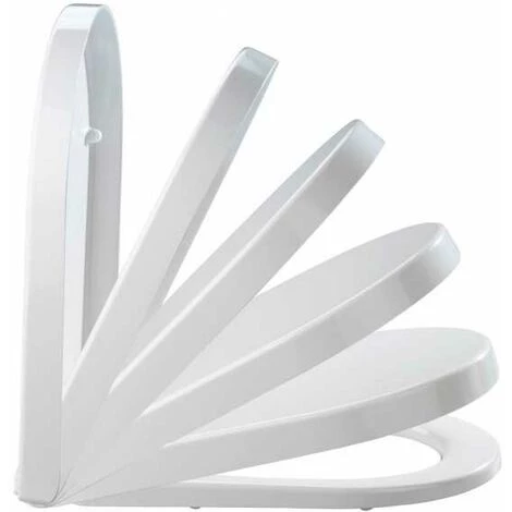 WENKO Abattant WC Avec Frein De Chute Premium Palma Blanc, Abattant WC Clipsable Avec Fixation En Acier Inox, Fix-Clip, Duroplast, 35.7 X 46.5 Cm, Blanc - Blanc 6 WENKO Abattant WC Avec Frein De Chute Premium Palma Blanc, Abattant WC Clipsable Avec Fixation En Acier Inox, Fix-Clip, Duroplast, 35.7 X 46.5 Cm, Blanc - Blanc – Image 4