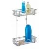 WENKO Etagère Murale Salle De Bain Milano, 2 Paniers De Douche Fixation Murale, Acier, 25x37x12 Cm, Chromé - Chromé