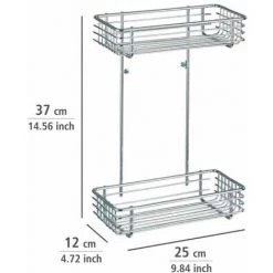 WENKO Etagère Murale Salle De Bain Milano, 2 Paniers De Douche Fixation Murale, Acier, 25x37x12 Cm, Chromé - Chromé 10 WENKO Etagère Murale Salle De Bain Milano, 2 Paniers De Douche Fixation Murale, Acier, 25x37x12 Cm, Chromé - Chromé -WENKO Soldes 6580311 4