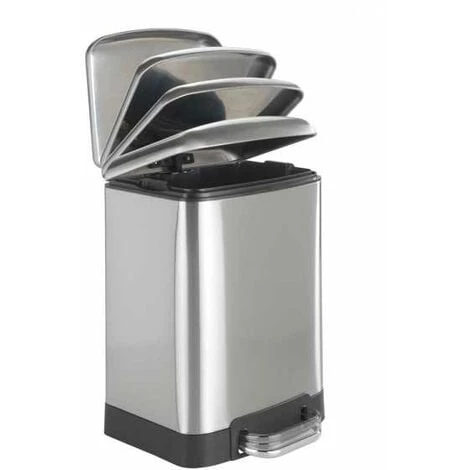 WENKO Poubelle Salle De Bain à Pédale 6L, Studio, Fermeture Frein De Chute Easy-Close, Acier Inox, 23x32x22,5 Cm, Mat - Satiné 4 WENKO Poubelle Salle De Bain à Pédale 6L, Studio, Fermeture Frein De Chute Easy-Close, Acier Inox, 23x32x22,5 Cm, Mat - Satiné – Image 2