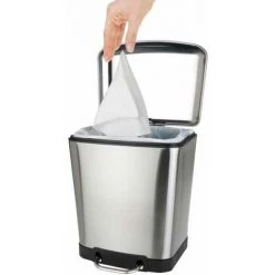 WENKO Poubelle Salle De Bain à Pédale 6L, Studio, Fermeture Frein De Chute Easy-Close, Acier Inox, 23x32x22,5 Cm, Mat - Satiné 10 WENKO Poubelle Salle De Bain à Pédale 6L, Studio, Fermeture Frein De Chute Easy-Close, Acier Inox, 23x32x22,5 Cm, Mat - Satiné -WENKO Soldes 6580313 4