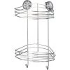 WENKO Etagère D'angle De Douche Murale Sans Perçage, 2 Paniers De Douche D'angle, Fixation Sans Perçage Vacuum-Loc®, Repositionnable Sans Laisser De Trace, Acier, 23x43x21 Cm, Chromé - Chromé