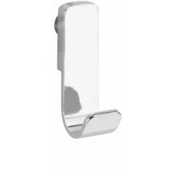 WENKO Crochet Mural Premium, Lot De 2 Crochets Porte Manteau Pour L'entrée Ou Le Dressing - Crochet Porte Serviette Pour La Salle De Bain, Vis Fournies, Plastique, 2x7,5x4 Cm, Chromé - Chromé