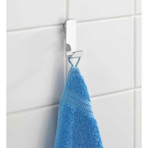 WENKO Crochet Mural Premium, Lot De 2 Crochets Porte Manteau Pour L'entrée Ou Le Dressing - Crochet Porte Serviette Pour La Salle De Bain, Vis Fournies, Plastique, 2x7,5x4 Cm, Chromé - Chromé 4 WENKO Crochet Mural Premium, Lot De 2 Crochets Porte Manteau Pour L'entrée Ou Le Dressing - Crochet Porte Serviette Pour La Salle De Bain, Vis Fournies, Plastique, 2x7,5x4 Cm, Chromé - Chromé – Image 2