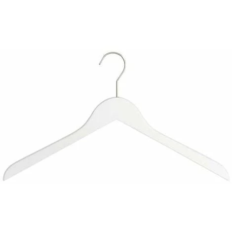 WENKO Cintre Bois Paris, Cintre Manteau Avec Surface Antidérapante, Bois, 44x25 Cmx1,2 Cm, Blanc - Blanc 3 WENKO Cintre Bois Paris, Cintre Manteau Avec Surface Antidérapante, Bois, 44x25 Cmx1,2 Cm, Blanc - Blanc