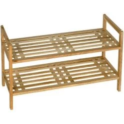 WENKO Etagère Chaussure Bois, Rangement Chaussure Bois, Modulable, Norway, Bois Noyer, 69x40.5x27 Cm, Marron