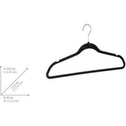 WENKO Cintre Velours, Noir, Lot De 5 - Noir 9 WENKO Cintre Velours, Noir, Lot De 5 - Noir -WENKO Soldes 6580350 4