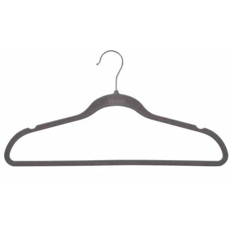WENKO Cintre Velour Gris, Lot De 5 - Gris 4 WENKO Cintre Velour Gris, Lot De 5 - Gris – Image 2