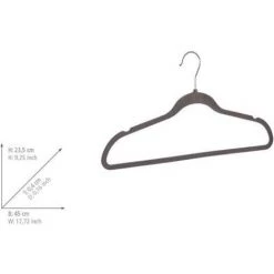 WENKO Cintre Velour Gris, Lot De 5 - Gris 9 WENKO Cintre Velour Gris, Lot De 5 - Gris -WENKO Soldes 6580370 4