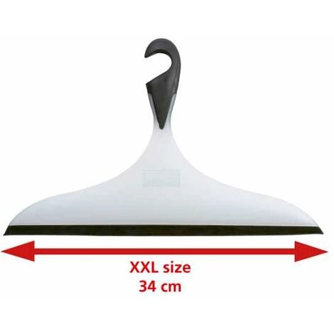 WENKO Raclette De Douche XXL, Raclette Salle De Bain Loano, Avec Crochet De Suspension, Plastique, L34x21 Cm, Noir - Blanc - Noir 5 WENKO Raclette De Douche XXL, Raclette Salle De Bain Loano, Avec Crochet De Suspension, Plastique, L34x21 Cm, Noir - Blanc - Noir – Image 3