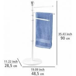 WENKO Porte Serviette Sur Pied, Porte Serviette Salle De Bain, 3 Portants, Exclusif, Acier, 48,5x90x28,5 Cm, Blanc - Blanc 10 WENKO Porte Serviette Sur Pied, Porte Serviette Salle De Bain, 3 Portants, Exclusif, Acier, 48,5x90x28,5 Cm, Blanc - Blanc -WENKO Soldes 6580389 4