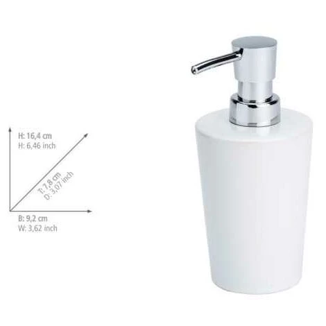 WENKO Distributeur Savon Liquide, Porte Savon Liquide Coni, Céramique, 9,2x16,4x7,8 Cm, Blanc - Blanc 7 WENKO Distributeur Savon Liquide, Porte Savon Liquide Coni, Céramique, 9,2x16,4x7,8 Cm, Blanc - Blanc – Image 5