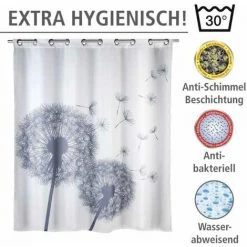 WENKO Rideau De Douche Antimoisissure Astera Comfort Flex, Rideau De Douche Original, Lavable En Machine Et Waterproof, 10 Anneaux Rideau De Douche Intégrés, Polyester, 180x200 Cm, Gris - Blanc - Blanc 9 WENKO Rideau De Douche Antimoisissure Astera Comfort Flex, Rideau De Douche Original, Lavable En Machine Et Waterproof, 10 Anneaux Rideau De Douche Intégrés, Polyester, 180x200 Cm, Gris - Blanc - Blanc -WENKO Soldes 6580404 3