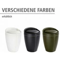 WENKO Tabouret Panier à Linge, Coffre à Linge Et Tabouret Salle De Bain Candy, Coussin Amovible, Similicuir, 20 Litres, Plastique, Ø 36x50,5 Cm, Blanc - Blanc 10 WENKO Tabouret Panier à Linge, Coffre à Linge Et Tabouret Salle De Bain Candy, Coussin Amovible, Similicuir, 20 Litres, Plastique, Ø 36x50,5 Cm, Blanc - Blanc -WENKO Soldes 6580408 4