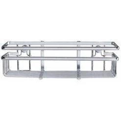 WENKO Étagère Murale Cuisine Style, Etagère Murale Cuisine Fixation Sans Perçage Possible Avec Adaptateur Loc, Métal, 25x12x7 Cm, Argent - Argent Brillant -WENKO Soldes 6580410 3