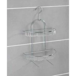 WENKO Serviteur De Douche, Etagere Douche à Suspendre Sans Percage, Kuopio, Acier, 28x46x15 Cm, Brillant - Chromé -WENKO Soldes 6580431 2
