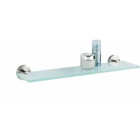 WENKO Etagère Salle De Bain, Tablette En Verre Satiné Bosio, Fixation Acier Inox, 46,5x5,5x13,5 Cm, Mat 4 WENKO Etagère Salle De Bain, Tablette En Verre Satiné Bosio, Fixation Acier Inox, 46,5x5,5x13,5 Cm, Mat – Image 2