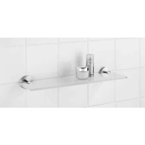 WENKO Etagère Salle De Bain, Tablette En Verre Satiné Bosio, Fixation Acier Inox, 46,5x5,5x13,5 Cm, Mat 5 WENKO Etagère Salle De Bain, Tablette En Verre Satiné Bosio, Fixation Acier Inox, 46,5x5,5x13,5 Cm, Mat – Image 3