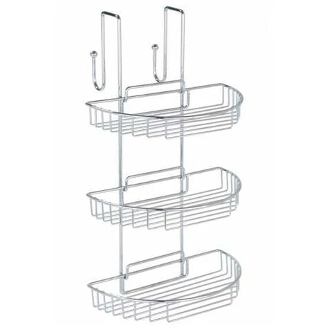 WENKO Panier Douche à Suspendre, 3 étagères, Acier Chromé - Chromé 3 WENKO Panier Douche à Suspendre, 3 étagères, Acier Chromé - Chromé