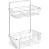 WENKO Etagère Murale Salle De Bain Catania, 2 Paniers De Douche Fixation Murale, Acier, 26x38x15 Cm, Brillant - Chromé