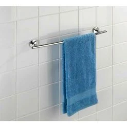 WENKO Porte Serviette Salle De Bain Mural, Barre Porte Serviette Murale, Cuba, Zinc, 58x5x9 Cm, Brillant -WENKO Soldes 6580453 3