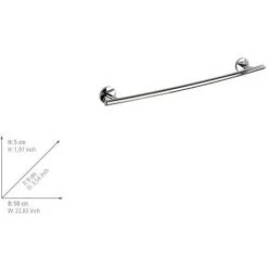 WENKO Porte Serviette Salle De Bain Mural, Barre Porte Serviette Murale, Cuba, Zinc, 58x5x9 Cm, Brillant -WENKO Soldes 6580453 4