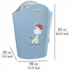 WENKO Panier à Linge Enfant Gerry, Corbeille A Linge Enfant, Capacité 24L Avec Poignée De Transport, Polyester, 40x52x20 Cm, Bleu - Bleu -WENKO Soldes 6580465 3