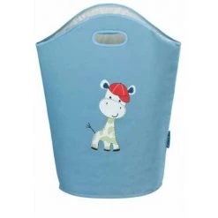 WENKO Panier à Linge Enfant Gerry, Corbeille A Linge Enfant, Capacité 24L Avec Poignée De Transport, Polyester, 40x52x20 Cm, Bleu - Bleu -WENKO Soldes 6580465 5