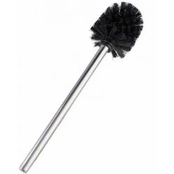 WENKO Brosse WC De Rechange Pour Porte-brosse WC Avec Manche En Acier Inox Brillant, Polypropylène, Ø 8x35 Cm Noir - Brillant
