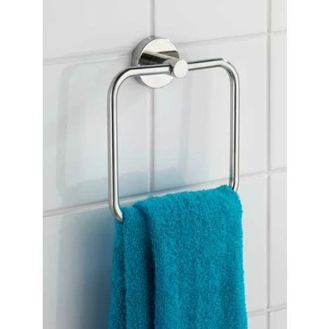 WENKO Porte Serviette Salle De Bain Mural, Anneau Porte Serviettes Bosio Shine, Acier Inox, 16x18x5 Cm, Brillant - Brillant 6 WENKO Porte Serviette Salle De Bain Mural, Anneau Porte Serviettes Bosio Shine, Acier Inox, 16x18x5 Cm, Brillant - Brillant – Image 4